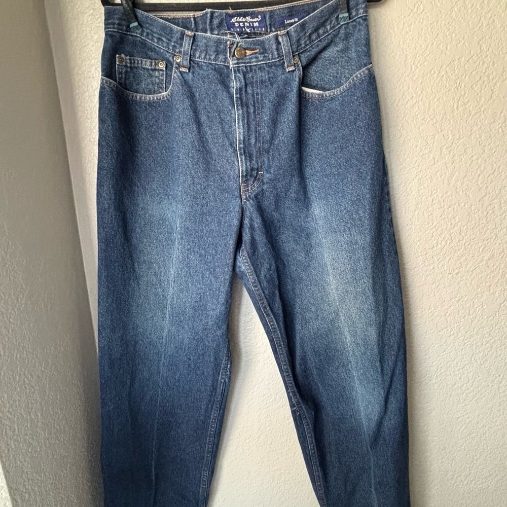 Eddie Bauer Loose-Fit‎ Mens Jeans Blue Denim Size 35x32 - Picture 8 of 12